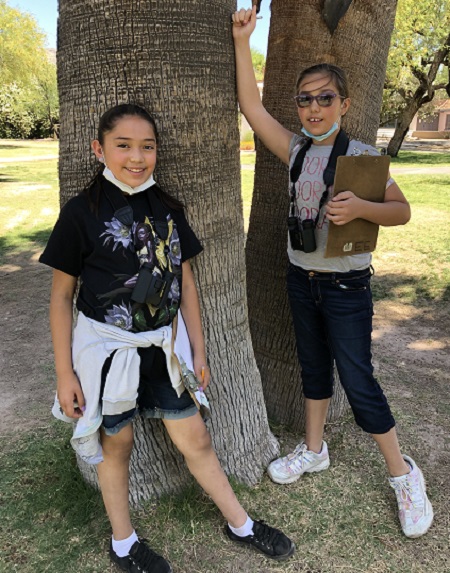 Photo of two of Mrs. Arriaga's students at Agua Caliente Regional Park